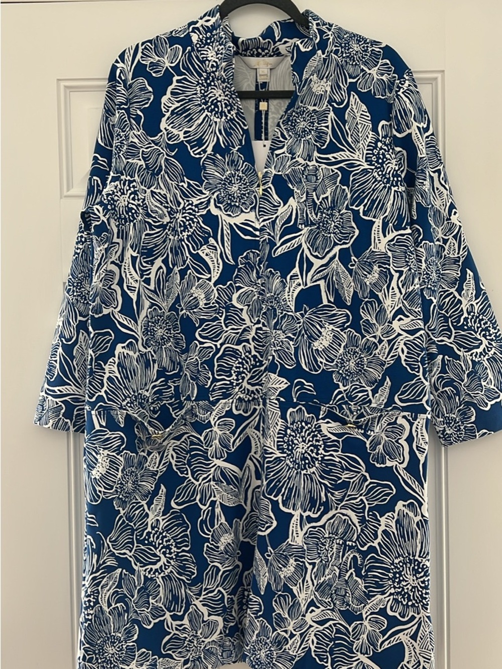 Lilly Pulitzer Navy and White Printed Dress